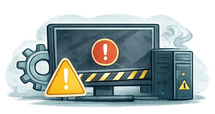 Serveur ou ordinateur indisponible provoquant un arrêt de l'activité en entreprise