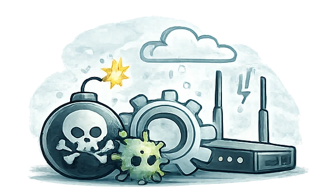 Cyberattaque et ransomware menaçant les systèmes informatiques d'entreprise