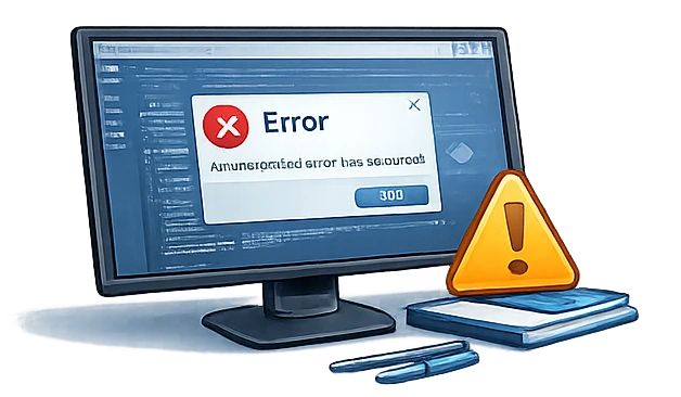 Erreur logiciel empêchant le fonctionnement d’une application professionnelle